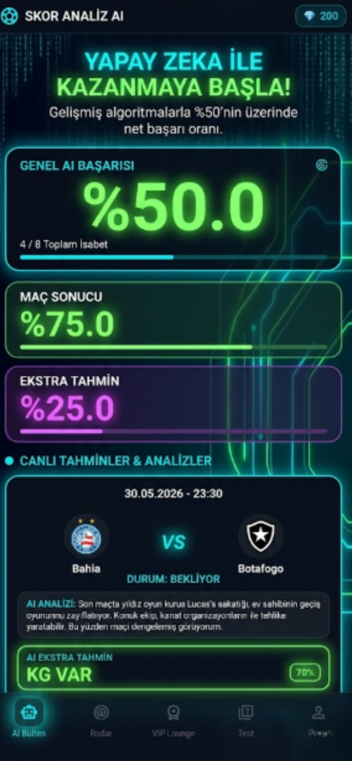 AI Keskin Nişancı Bülten Ekranı