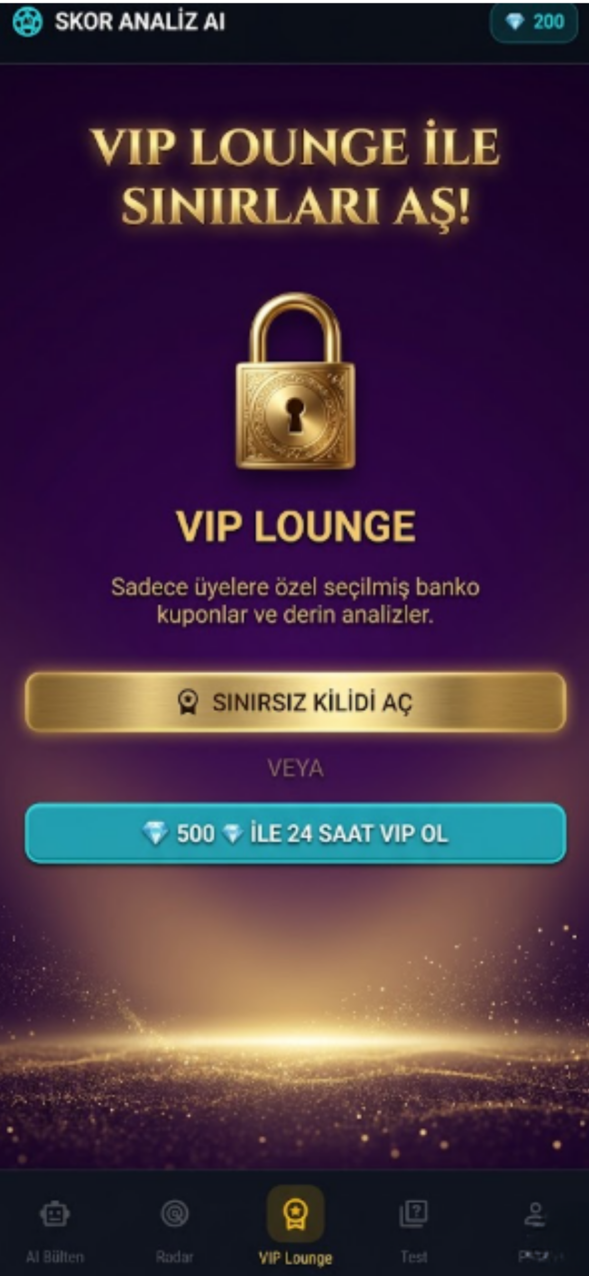 VIP Lounge Giriş Ekranı